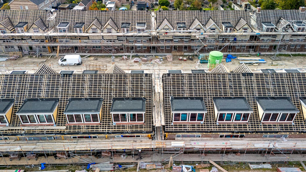 Nieuwbouw Balistraat vanuit de lucht.