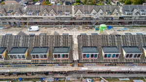 Nieuwbouw Balistraat vanuit de lucht.